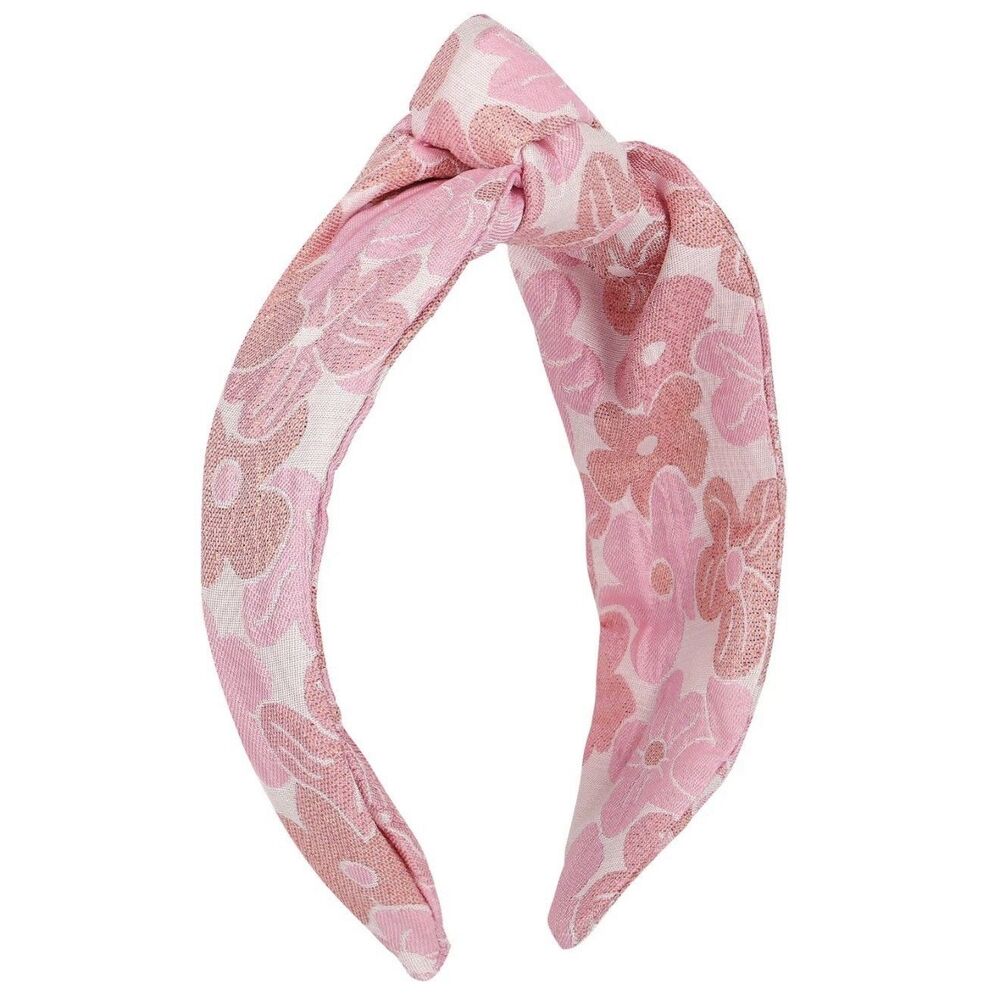 Angel’s Face Girls Pink Floral Jacquard Headband